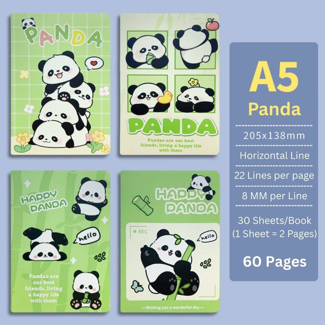 Cute Cartoon A5 Notebook โSet of 4