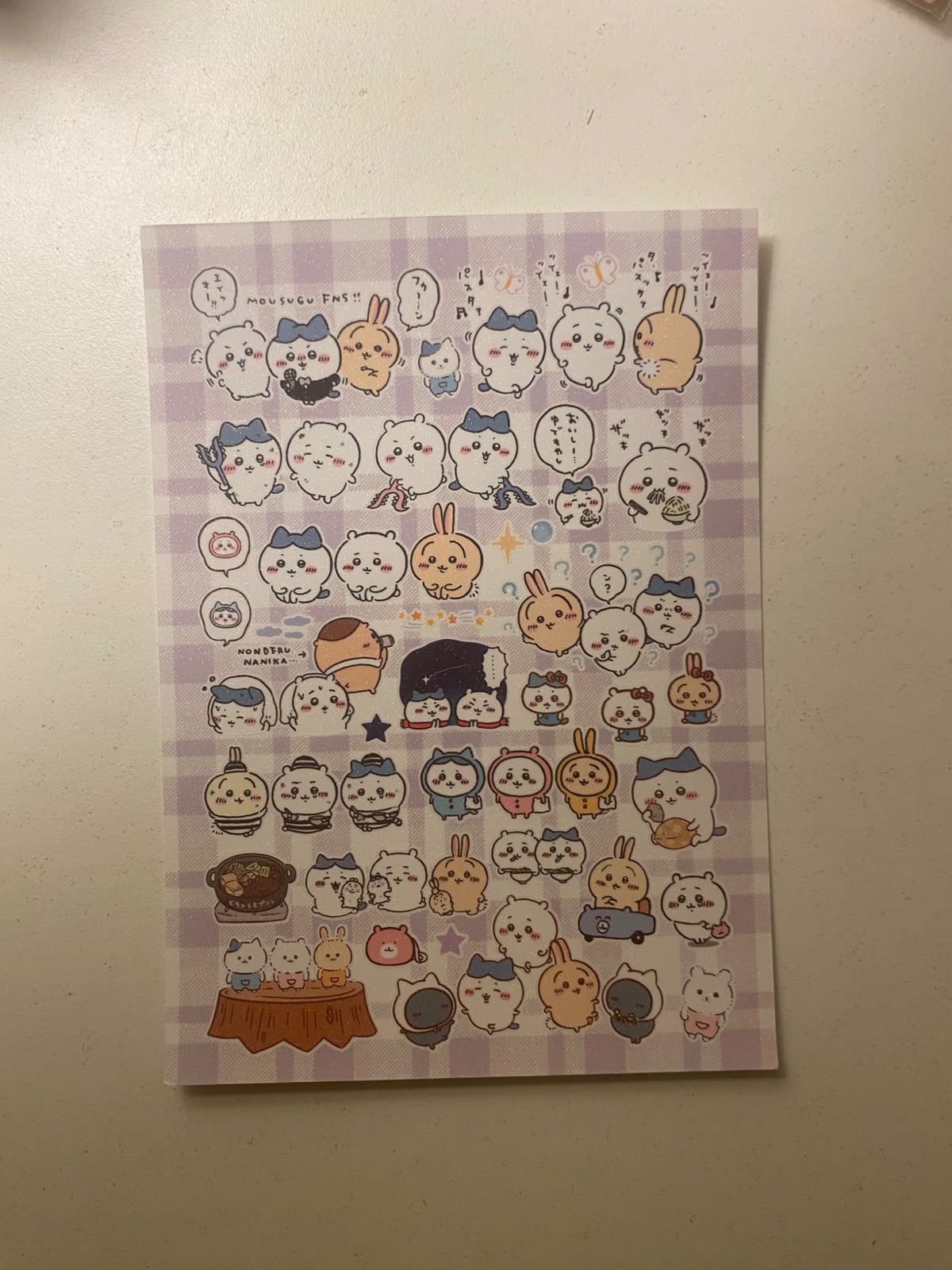 Chiikawa sticker sheets-1 sheet  (A6 size)