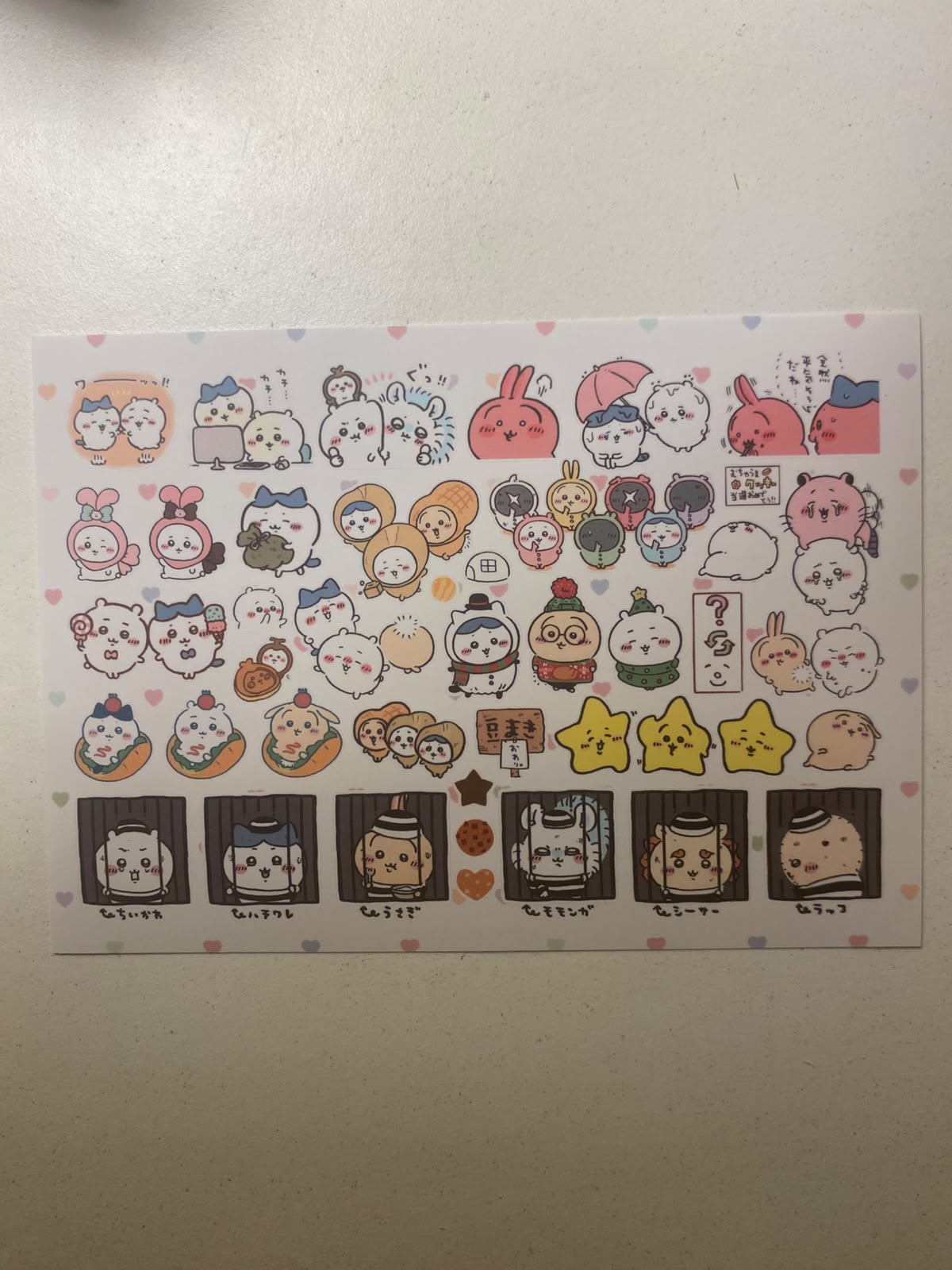Chiikawa sticker sheets-1 sheet  (A6 size)