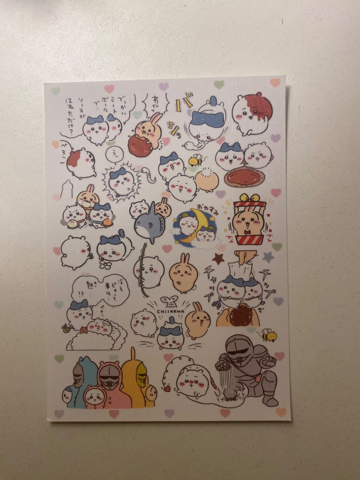 Chiikawa sticker sheets-1 sheet  (A6 size)
