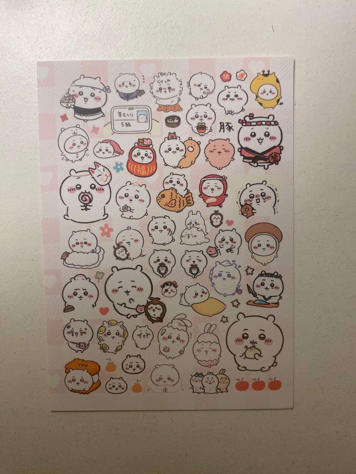 Chiikawa sticker sheets-1 sheet  (A6 size)