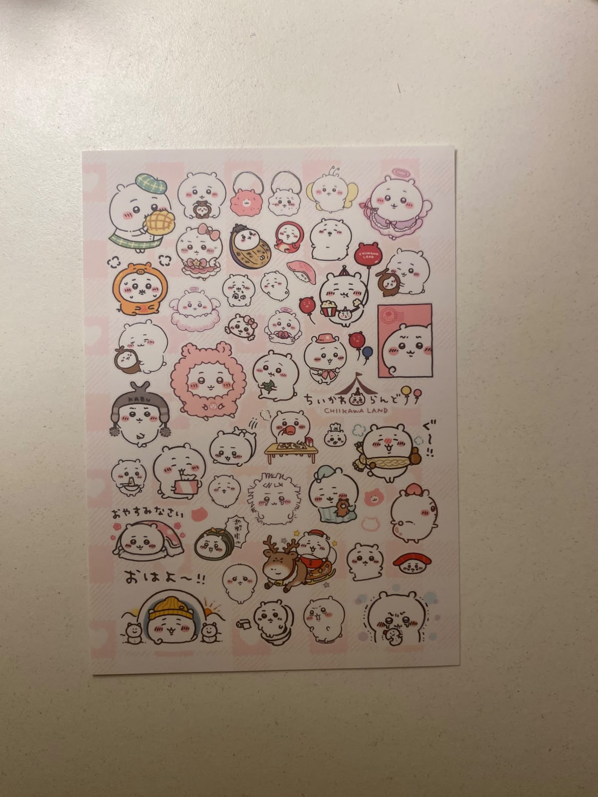 Chiikawa sticker sheets-1 sheet  (A6 size)