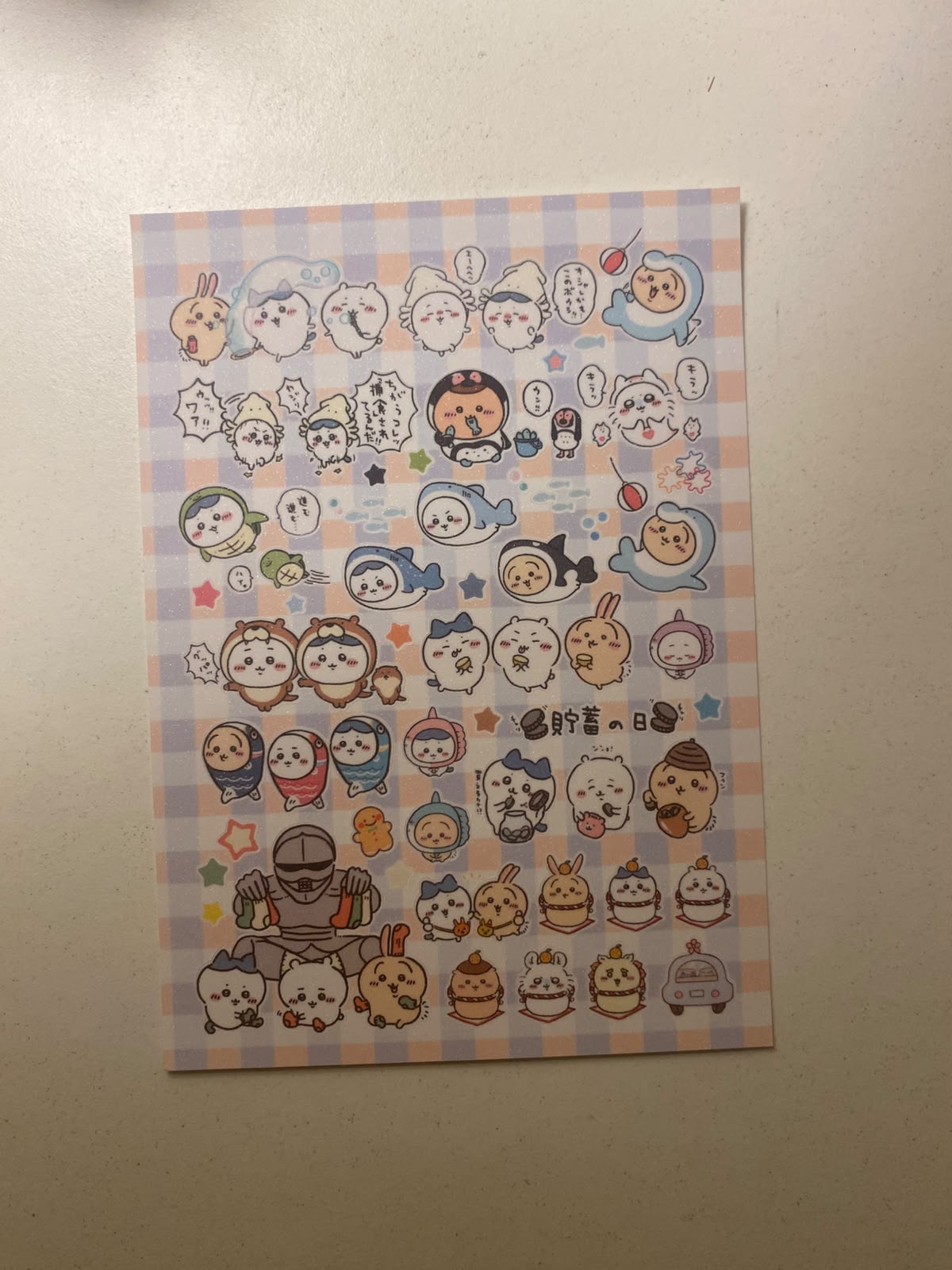 Chiikawa sticker sheets-1 sheet  (A6 size)