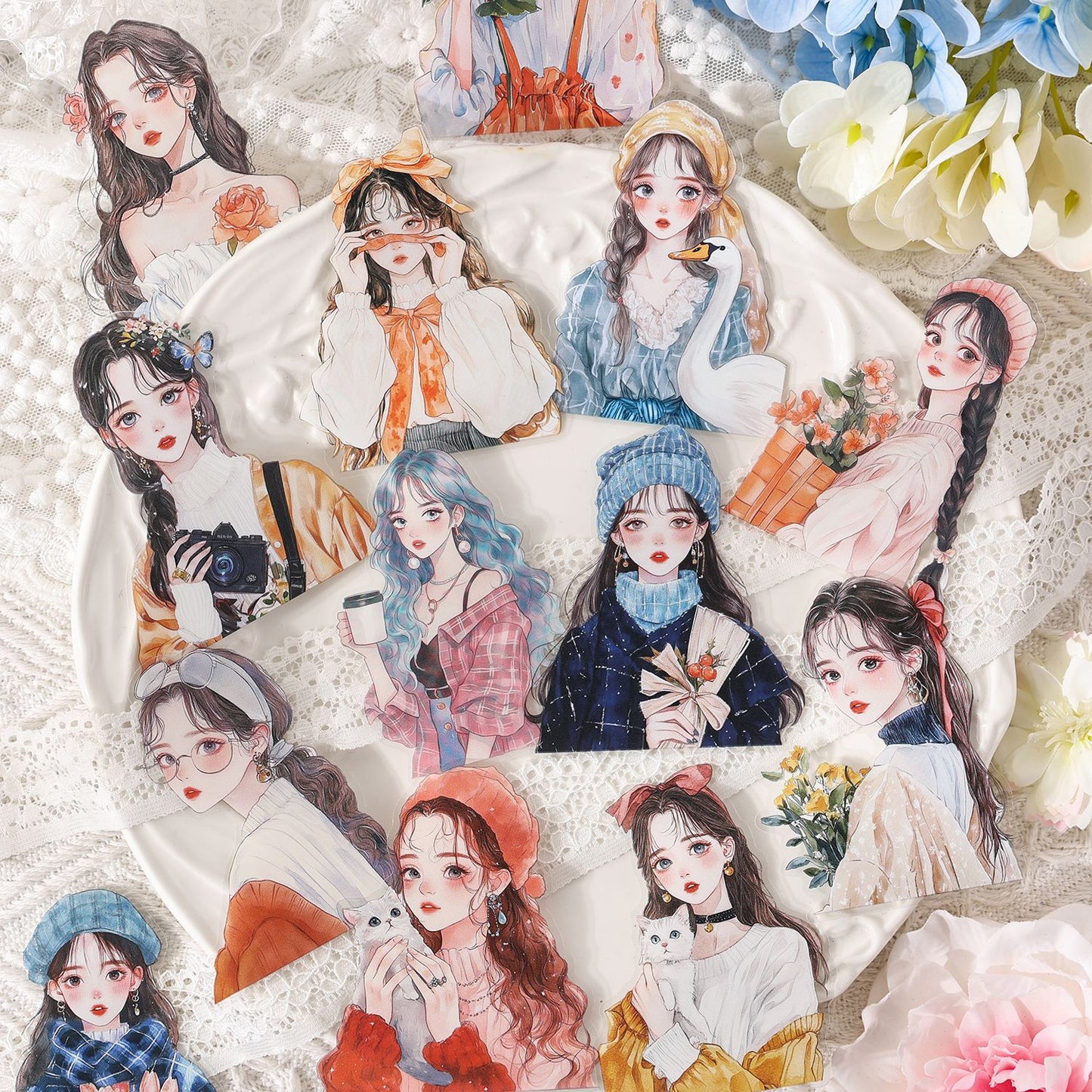 Autumn Girl journal stickers