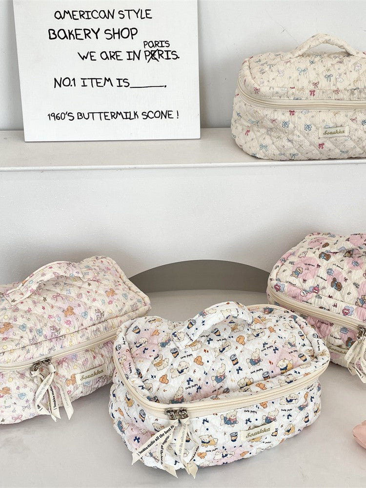 Korean Aesthetic Makeup Pouch – Cute Pinteresty Cosmetic Bag for Travel & Daily Use