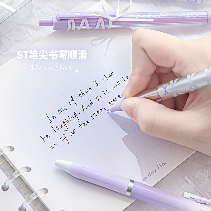 RosyPosy soft set Ballet ribbon strap gel pen