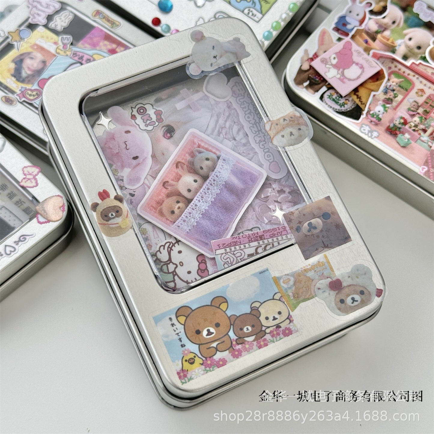 Deco Tin Box with 1 mini Sticker sheet
